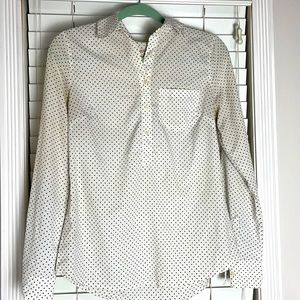 White polka dot button down shirt Merona (S)